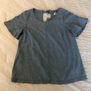 Madewell Chambray Tie- back Top
